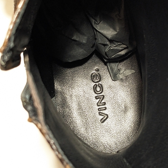 NWOT Vince Meta Cognac Kitten Snake Skin Italian Leather Bootie Pointed Toe 10 - Picture 12 of 14